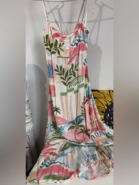 Tropical Watercolor Maxi Dress